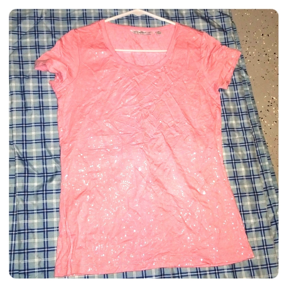 Pink Sequin detailed Shirt. New W/O Tags
